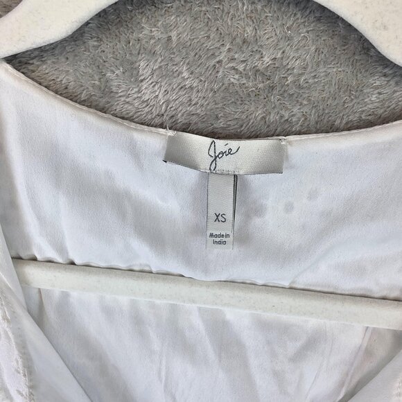 Joie Dress Womens Extra Small White Eyelet Lace Tassel Lined Viscose Boho Mini - Picture 3 of 10